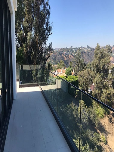 glass railings california los angeles CA San Fernando Valley